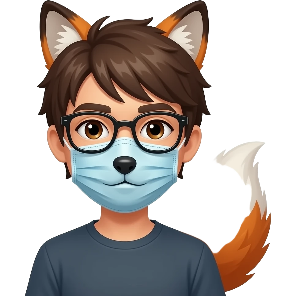 una persona con una mascara  de la cara y una cola de zoro emoji