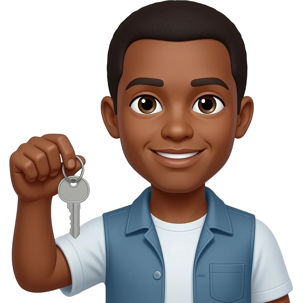 ios styled homeowner emoji yellow skin holding keys emoji