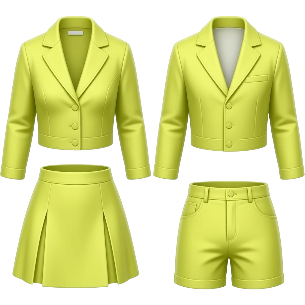 yellow green coordinated sets inspired by Barbie colour palette emoji