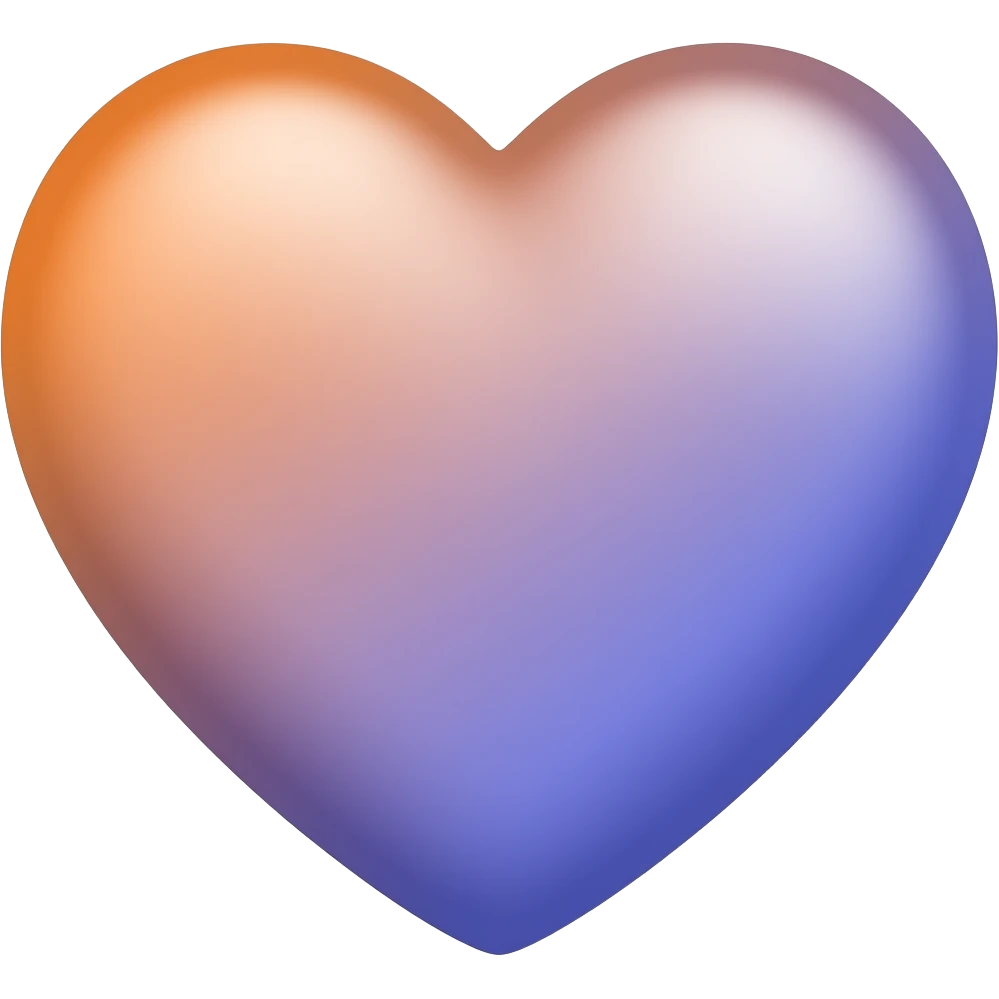 Pastel orange-to-blue-to-purple-gradients heart emoji