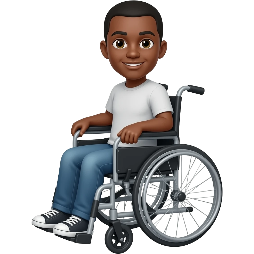 휠체어에 탄 장애인 이모지를 검정색으로 만들어줘 emoji