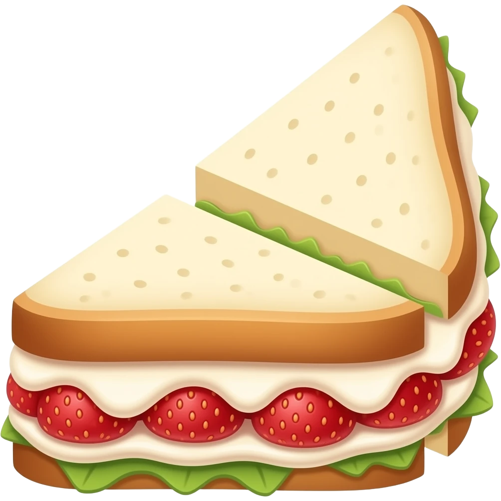 only strawberry and cream sando split in triangle emoji