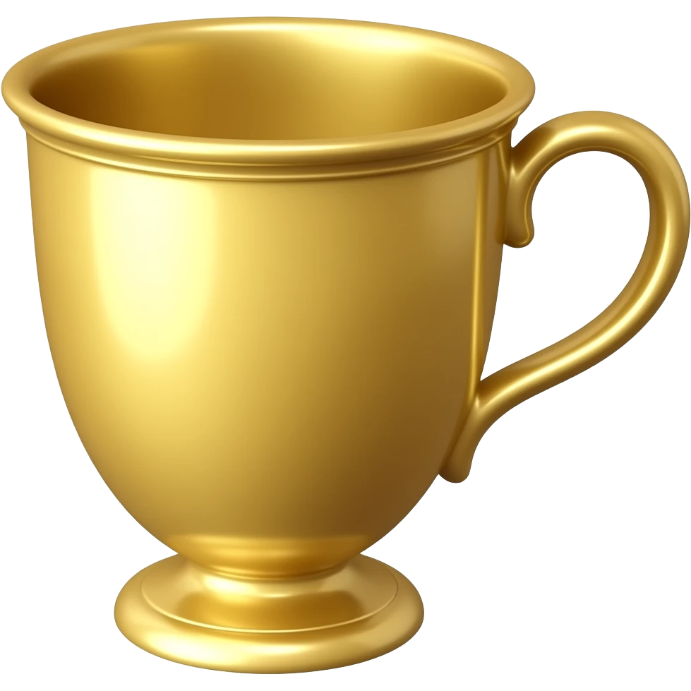 una coppa dorata spettacolare (in stile liquid glass a colori) emoji