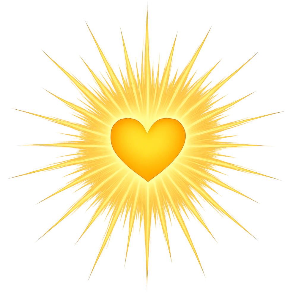 heart with a radiant sunburst emoji