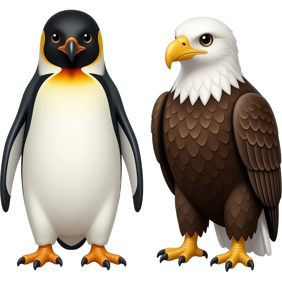 Penguin + eagle + doll emoji