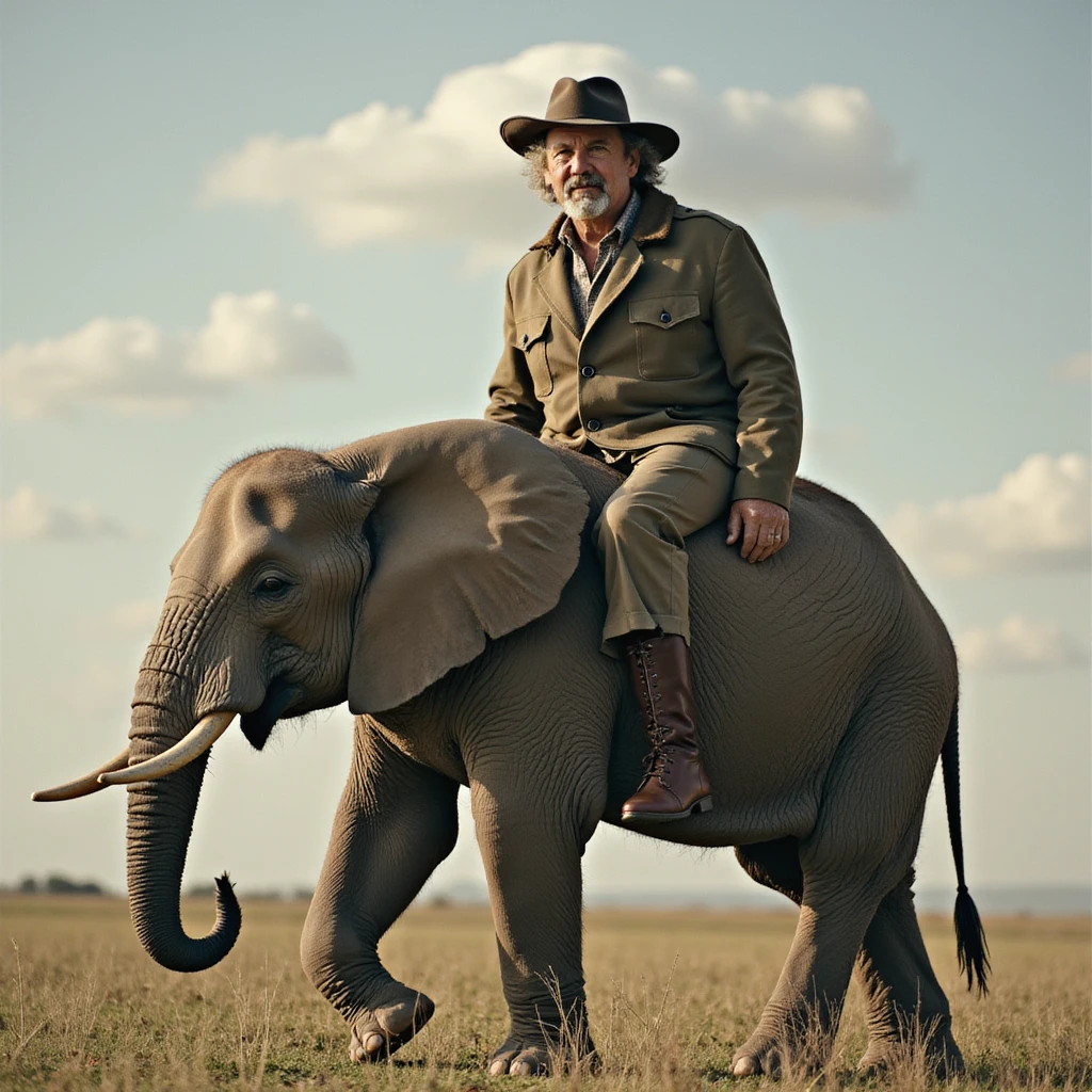 Alain chabat sur un éléphant  emoji