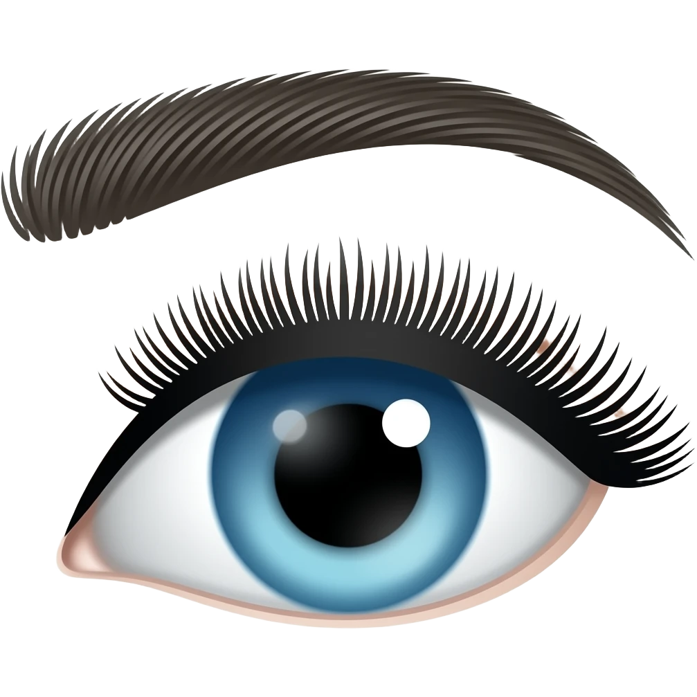 eyelash strip above an open eye emoji