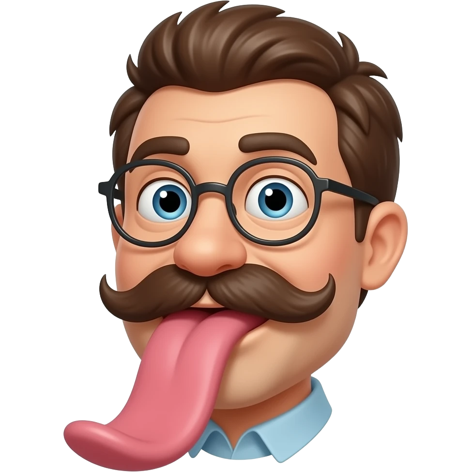 mr peabody with the crimson chin as a human with a big chin that is long emoji