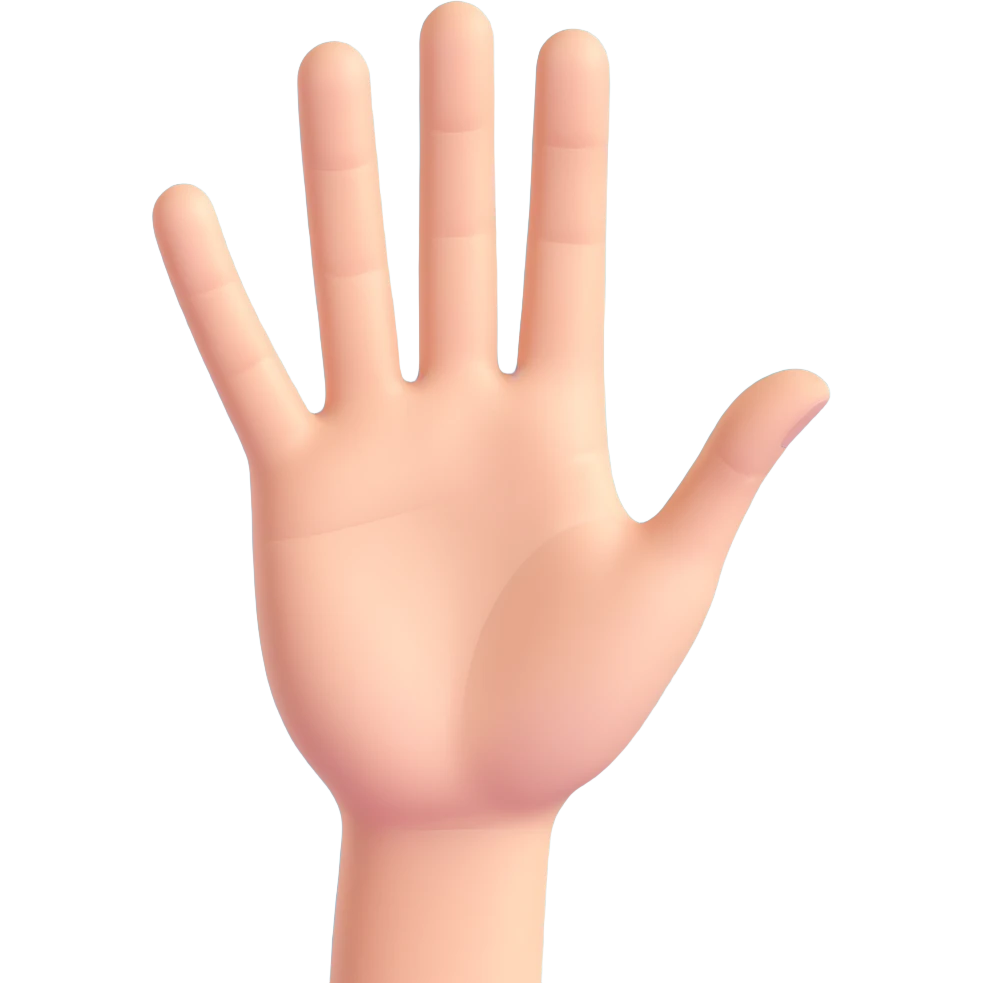 a hand emoji