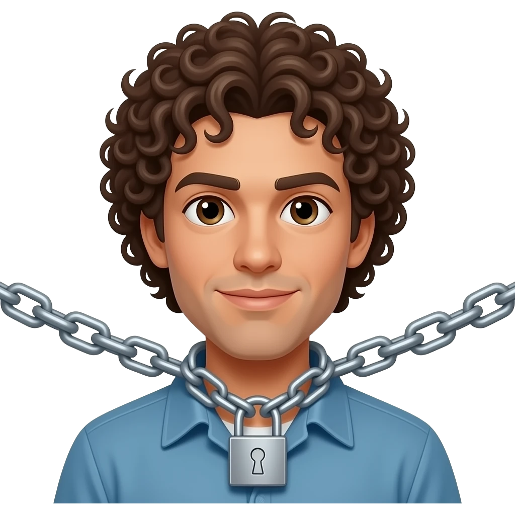 🧑🏼‍🦱+⛓️ =🔒 emoji