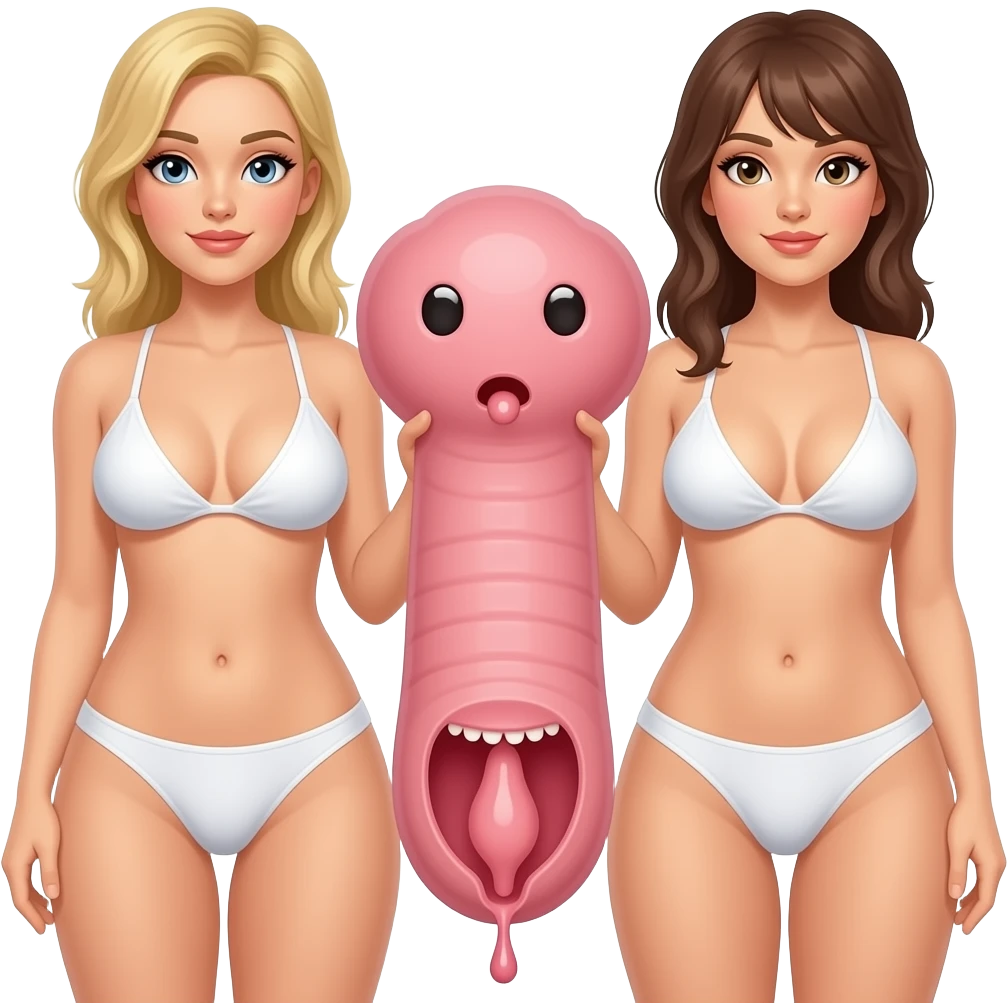Long Penis circumcised in Vagina ejaculating White with Girls tits showing and ass out in thongs make dick look better emoji