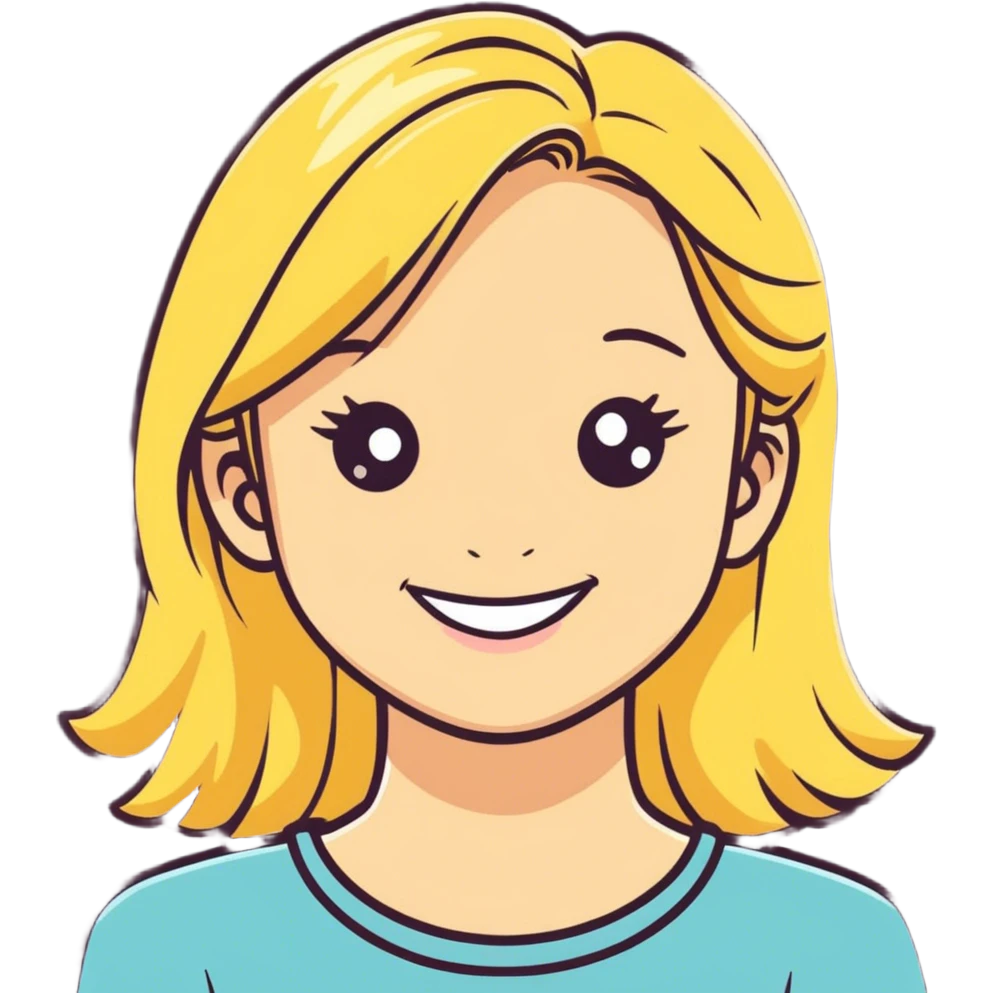 blonde girl smiling portrait emoji