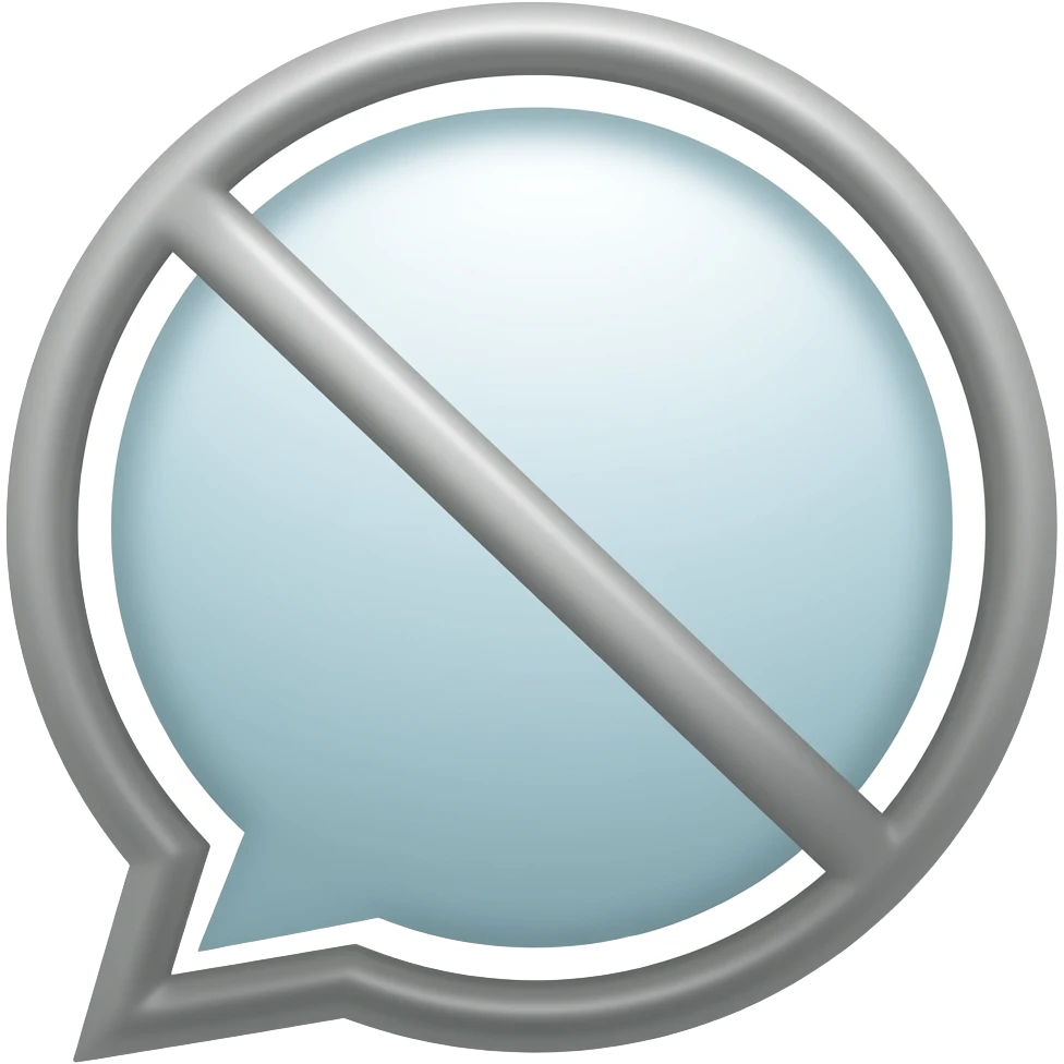 speech bubble with a line through it emoji