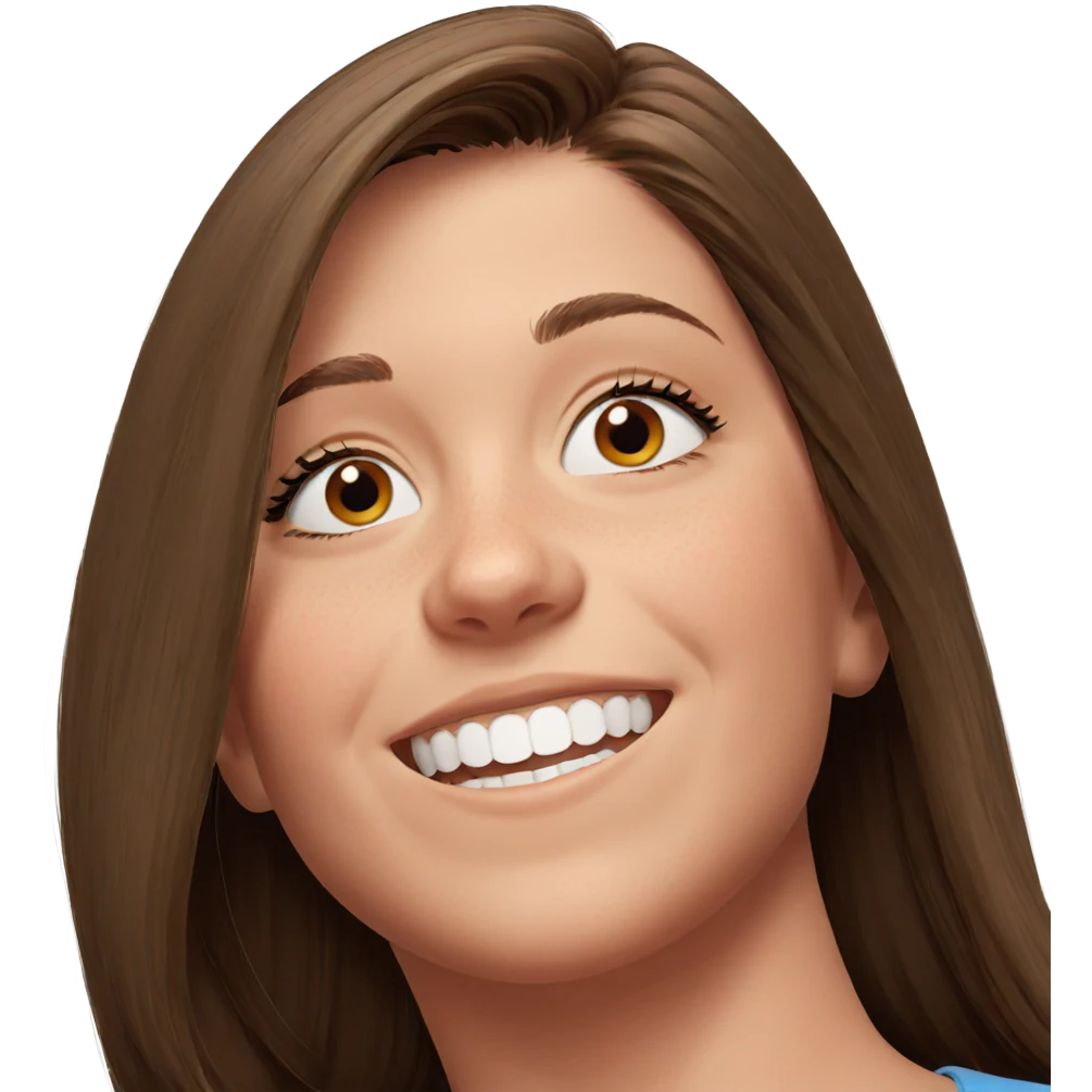 smiling girl with brown hair emoji
