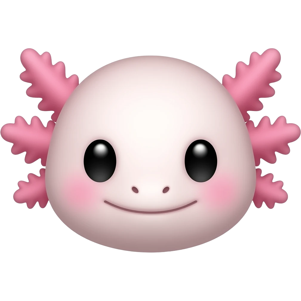 Cute minimalism Axolotl head Emoji emoji
