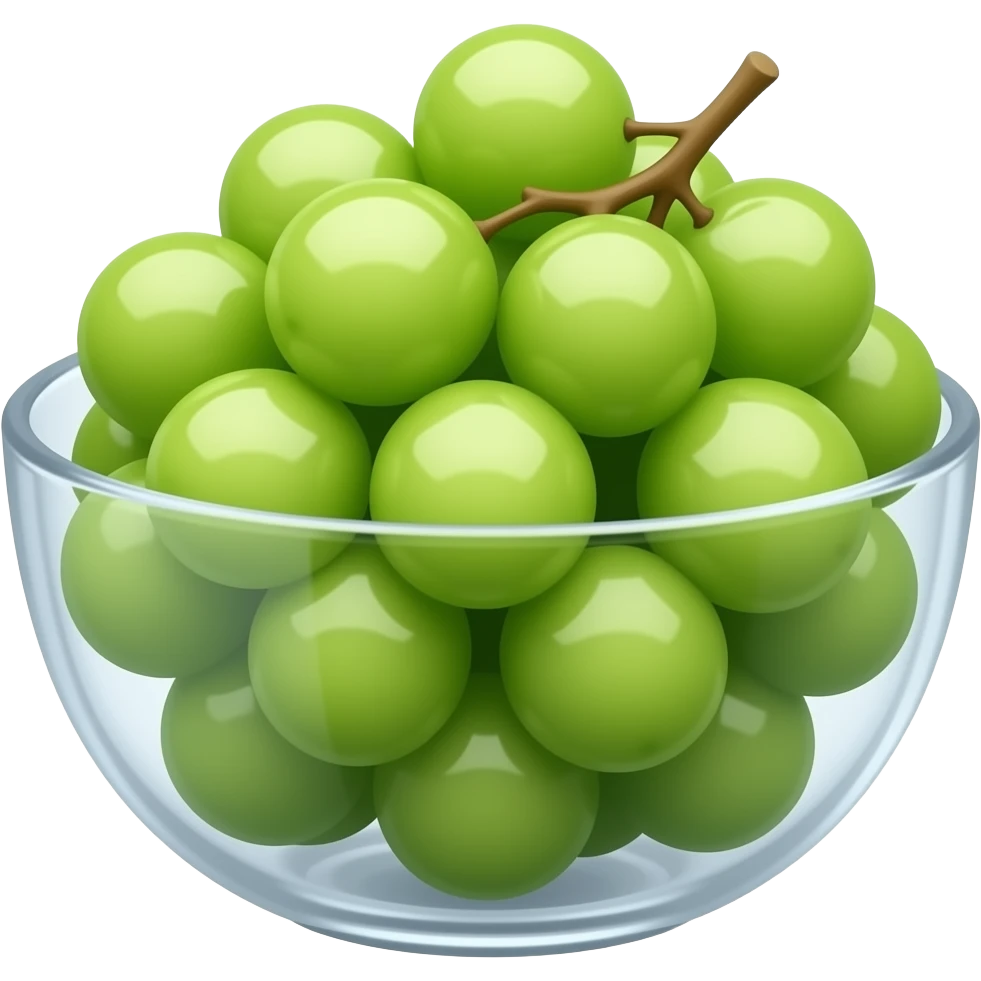 super realistic glass bowl of green grapes emoji
