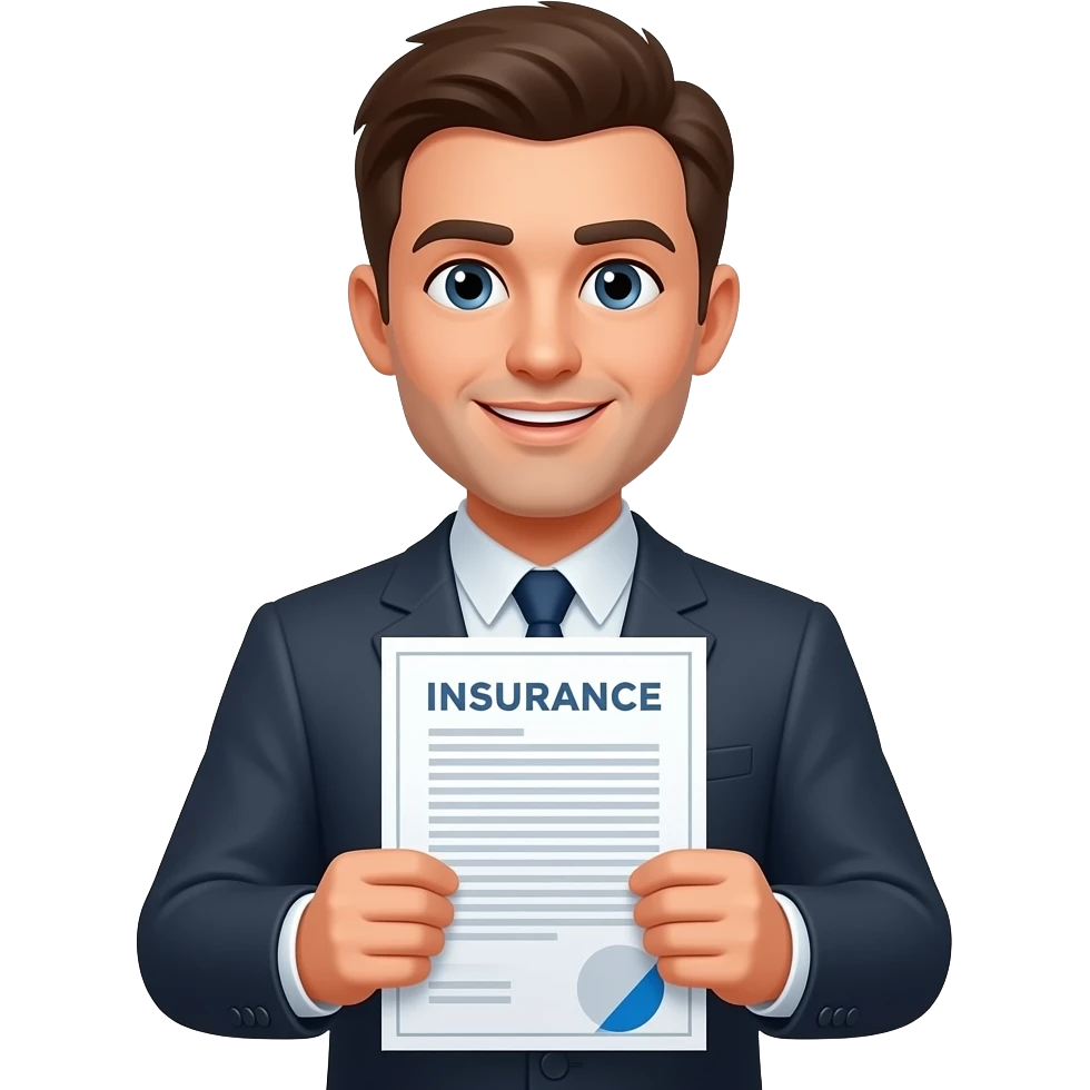 người đàn ông đang cầm hợp đồng bảo hiểm emoji
