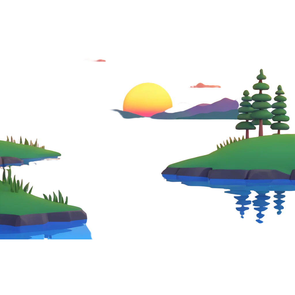 lakeside sunset horizon blue emoji