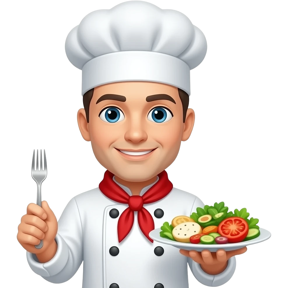 Chef with food emoji