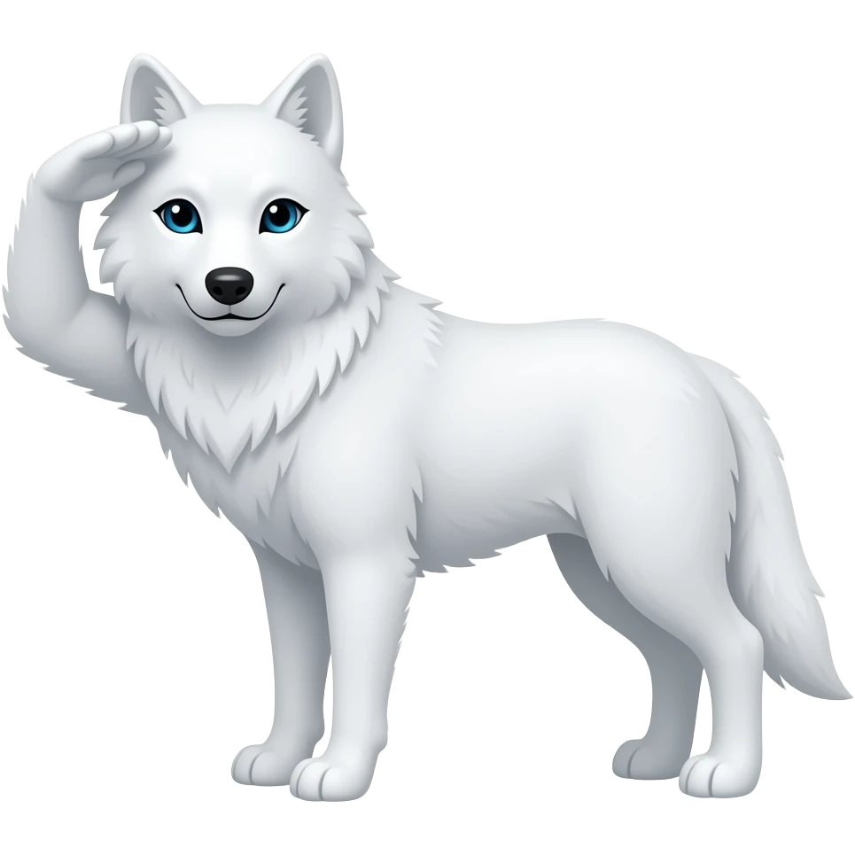 White wolf saluting emoji