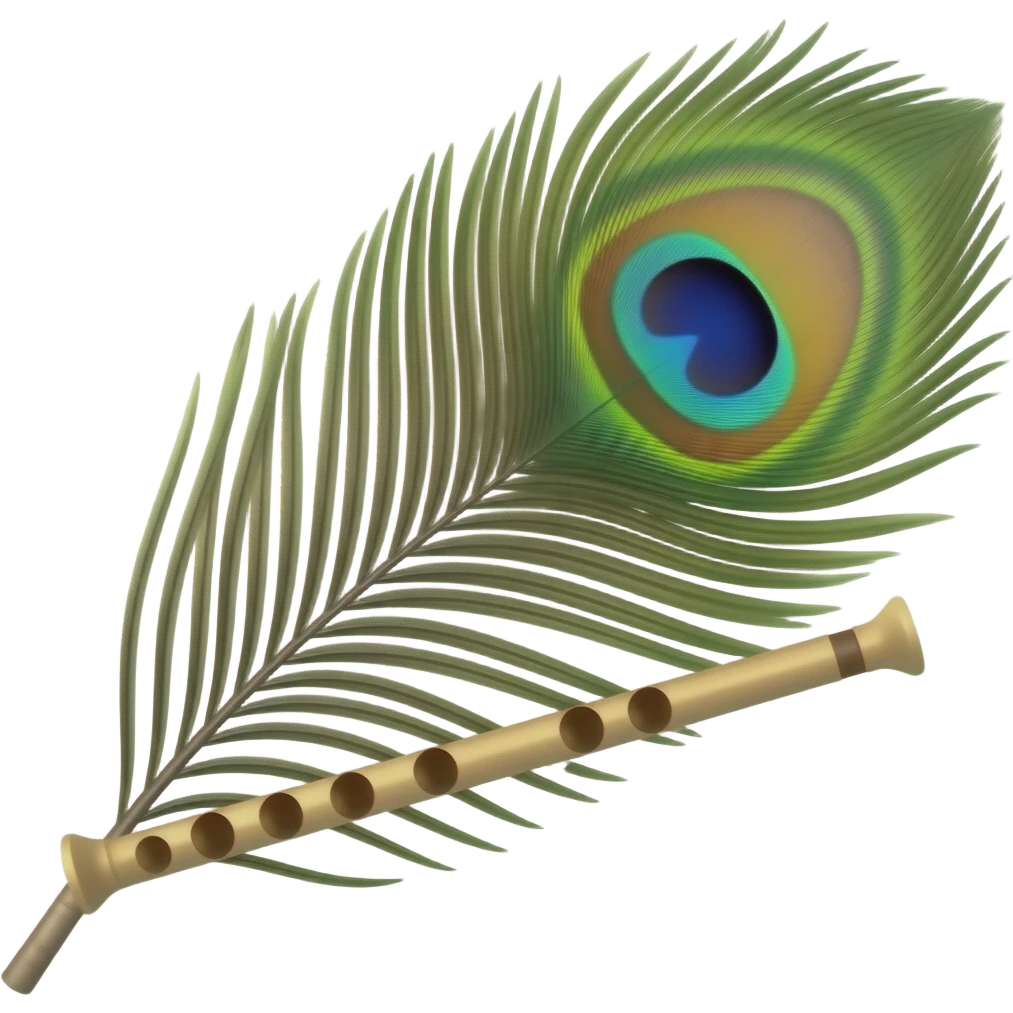 Peacock feather  with flute emoji