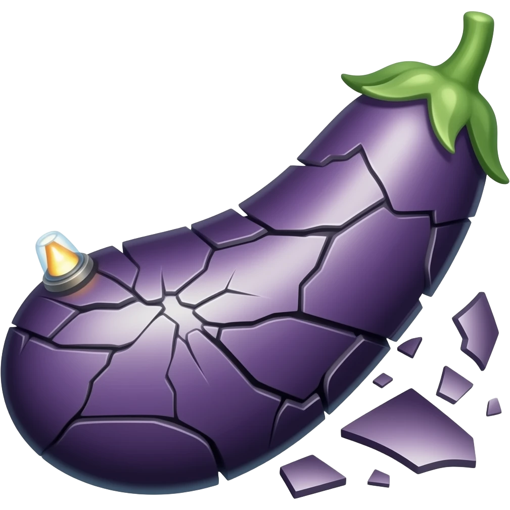 Eggplant spaceship crash landing emoji