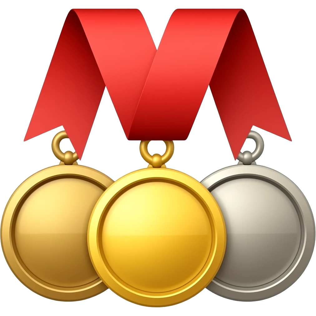 big medals with red ribbons badge emoji