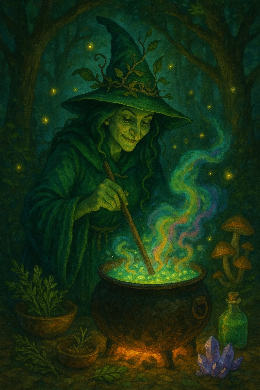 green witch cooking potion emoji