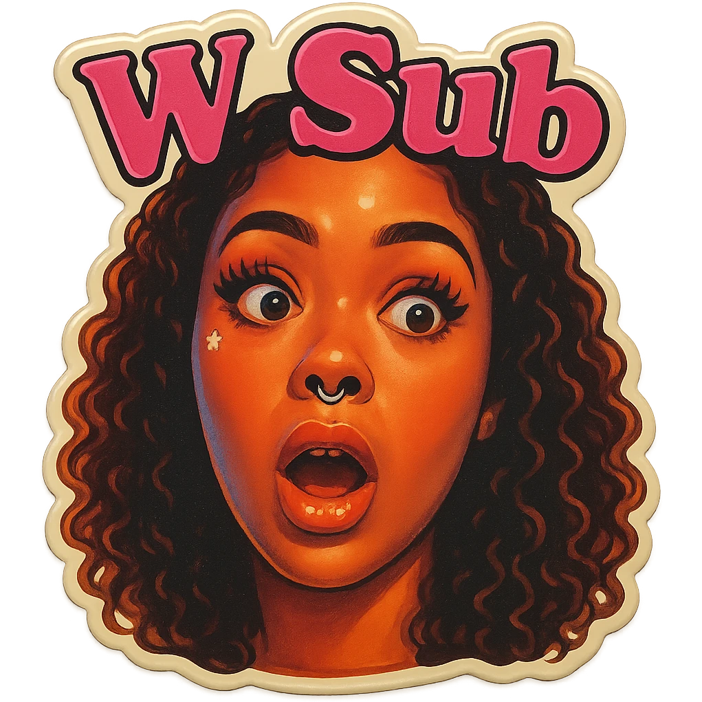 Surprised 
add the words W Sub in pink  emoji