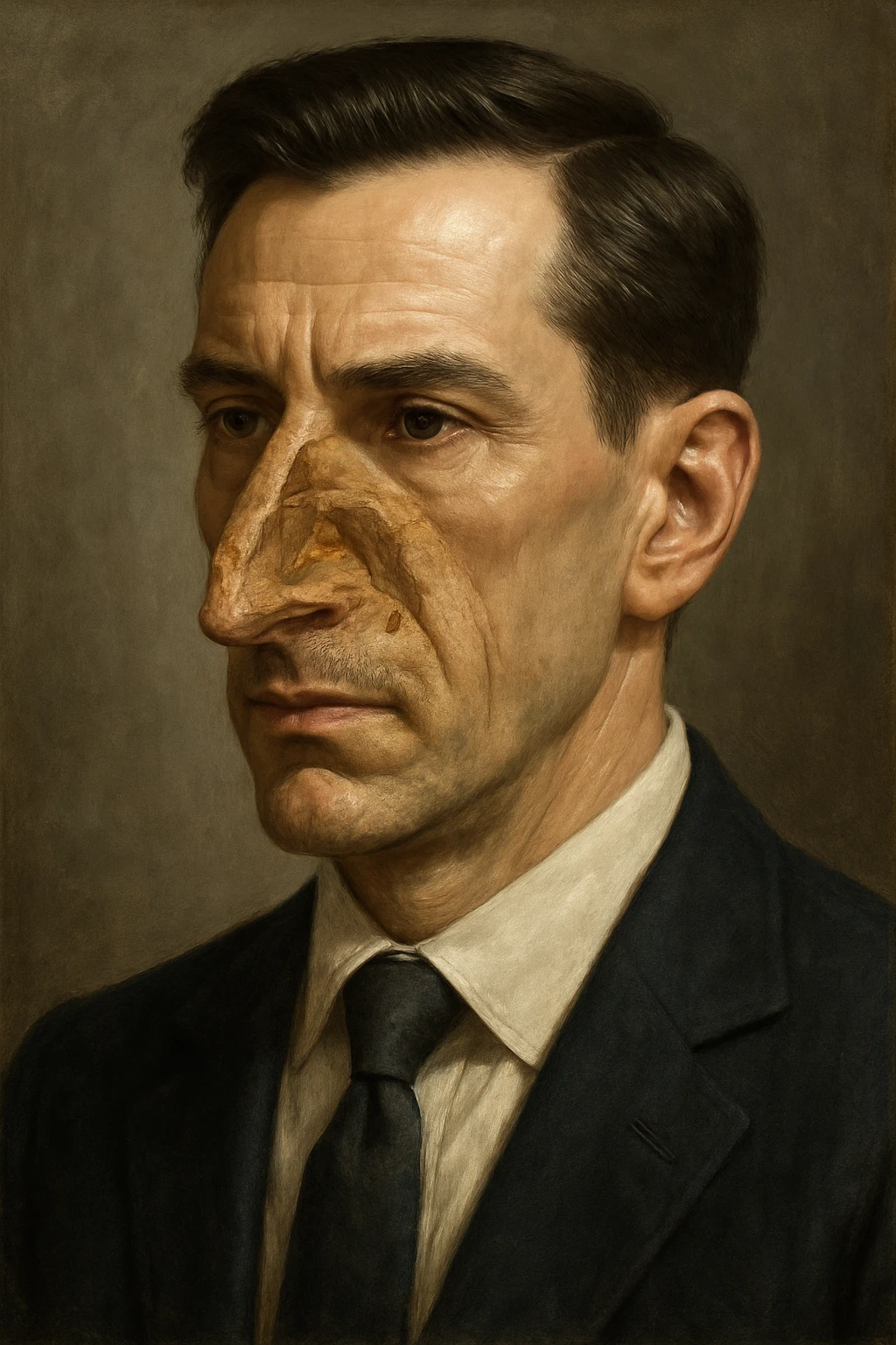 A sharp man with a nose excavation emoji