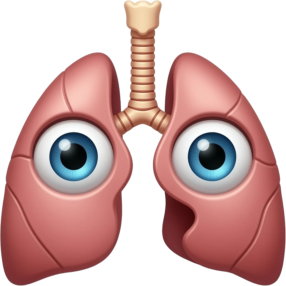 lungs organ with eyes emoji