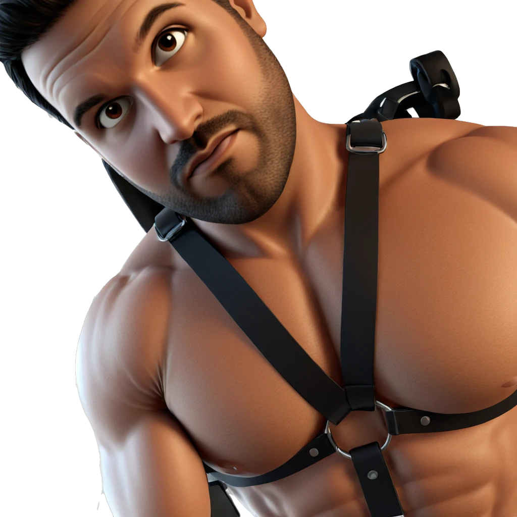 muscular male in harness emoji
