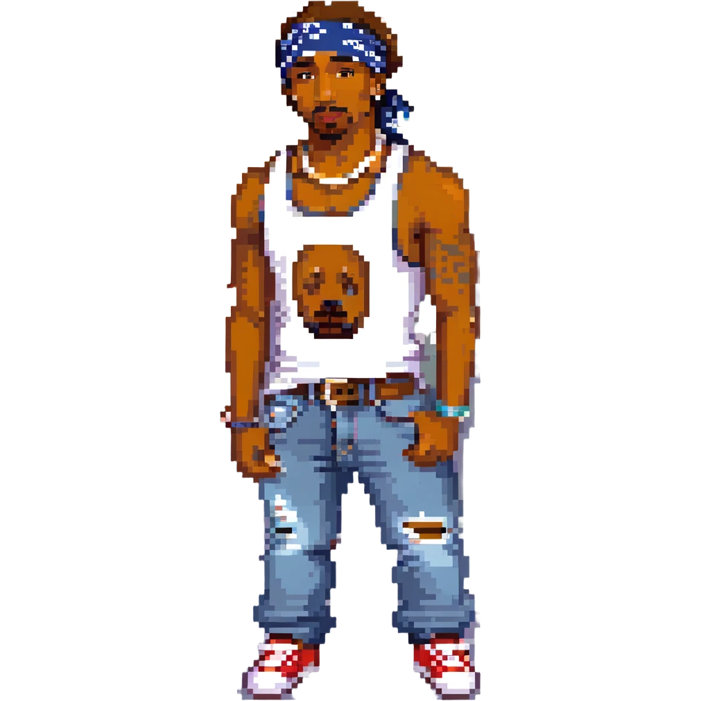 2Pac в полный рост, no background emoji
