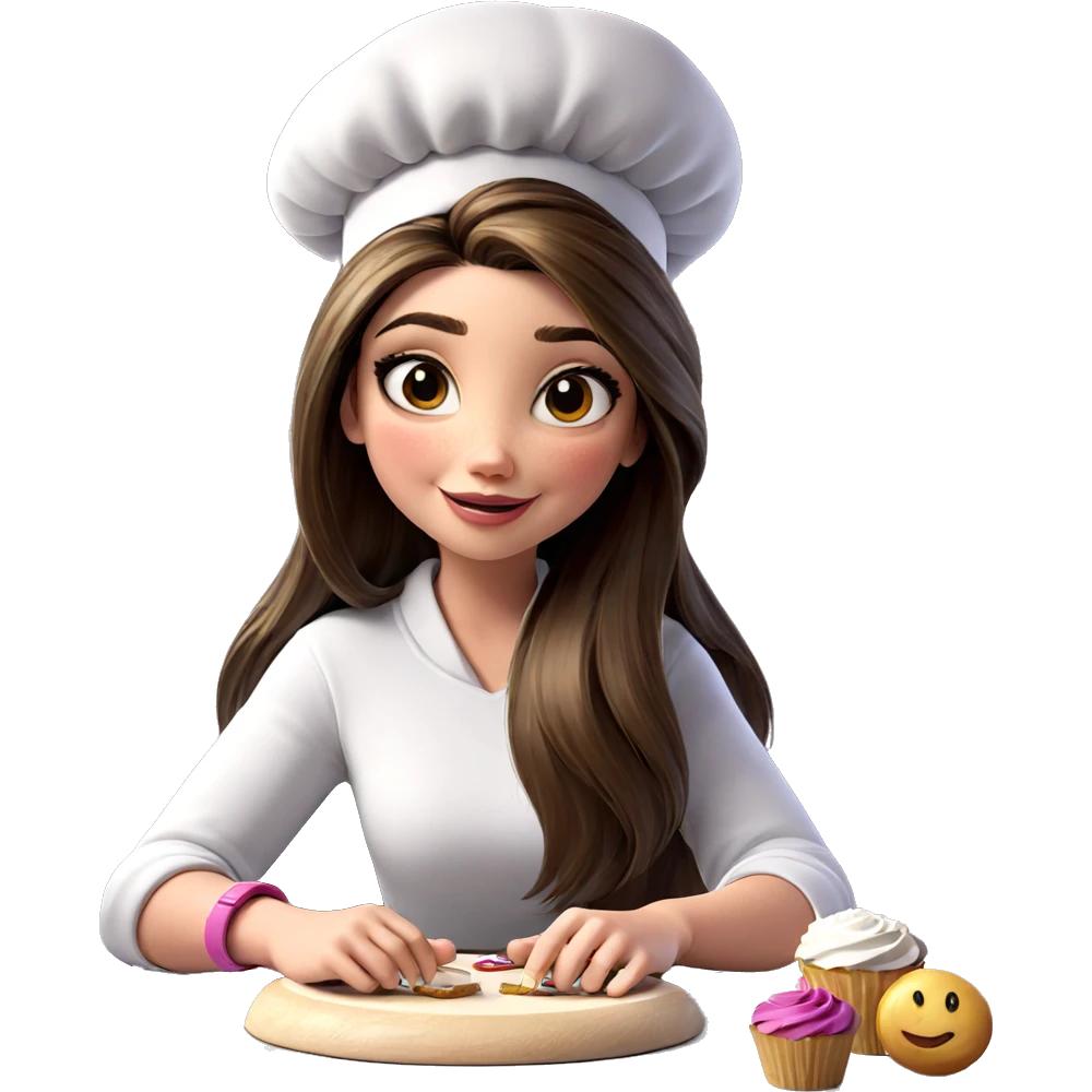 smiling girl with cupcake indoors emoji