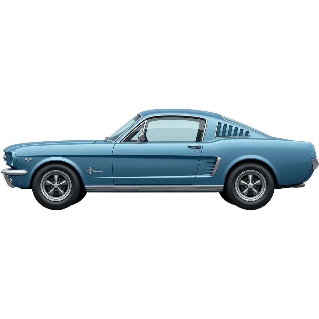 1966 mustang coupe medium blue side view emoji