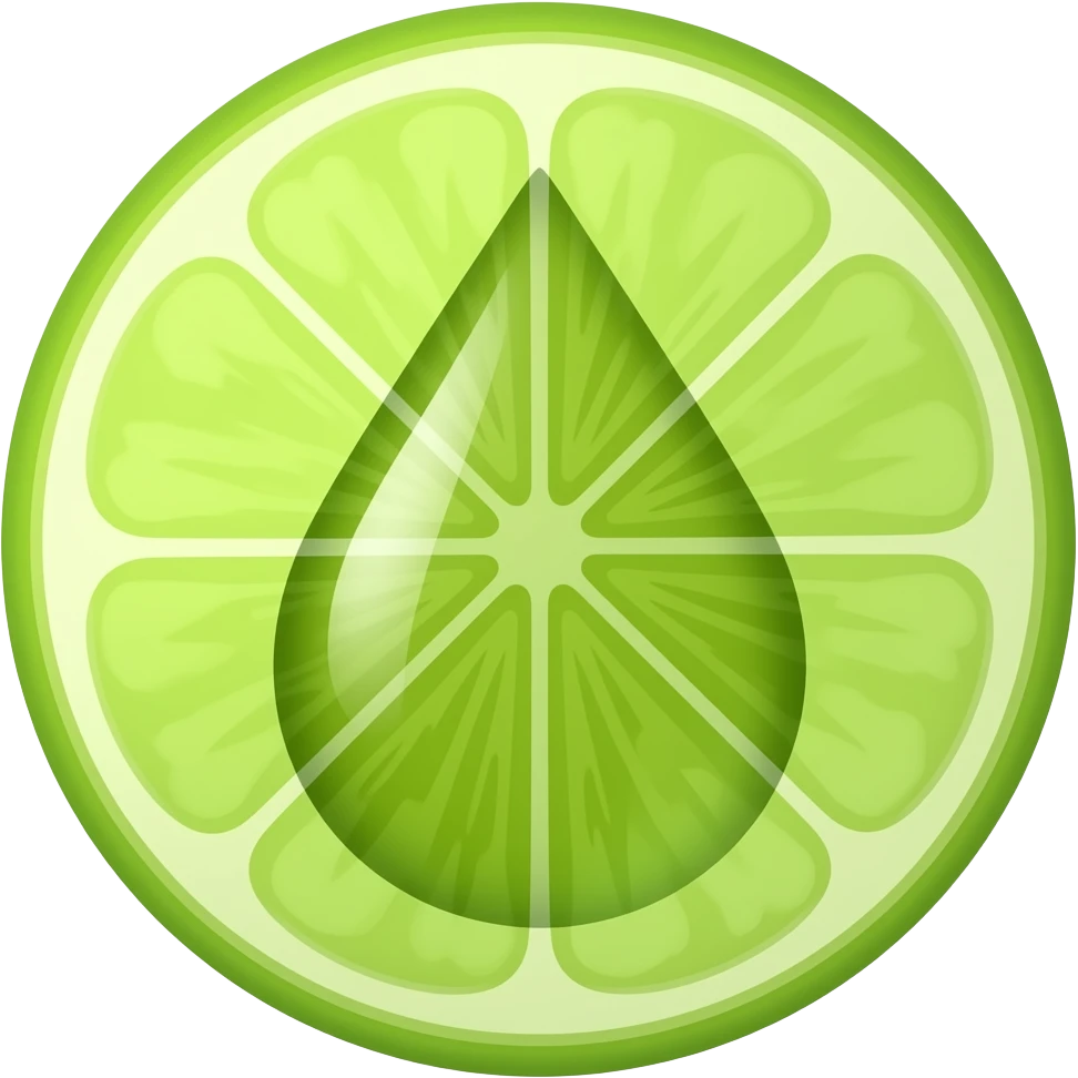 Lime water drop emoji