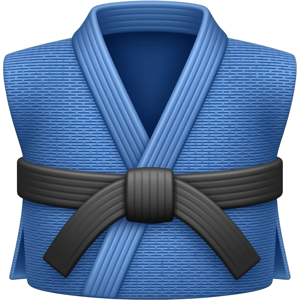 Quero um emoji de faixa de jiu-jitsu azul emoji