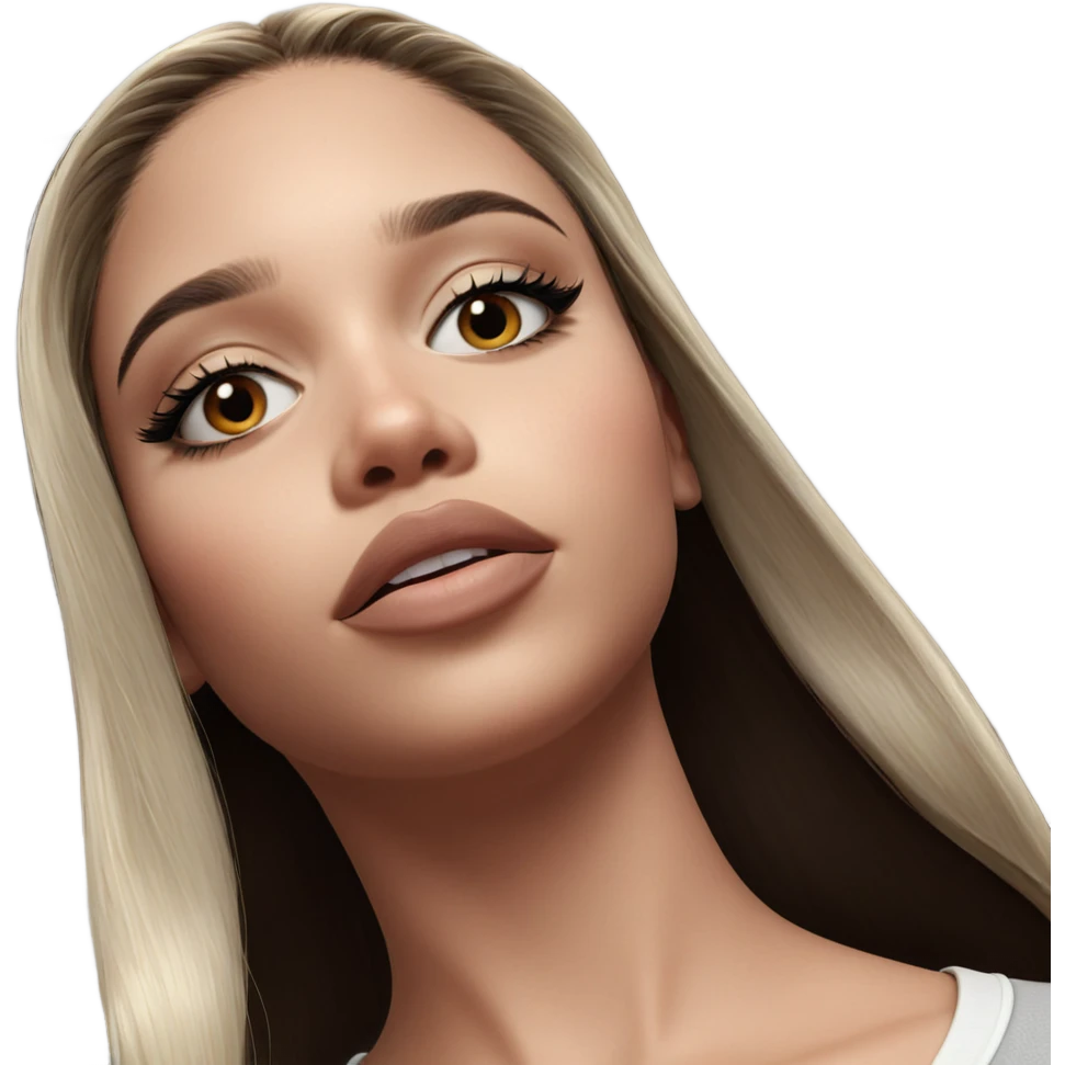 serene girl portrait looking on emoji