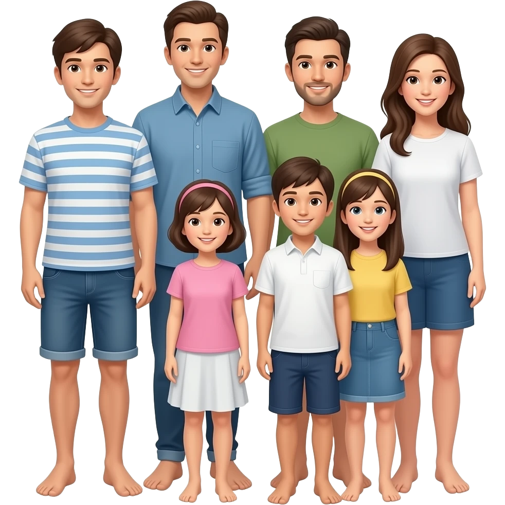 Familia descalza emoji