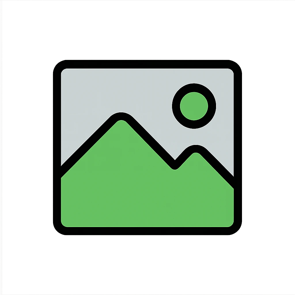 minimal image placeholder emoji with green and gray color accent, icon style emoji