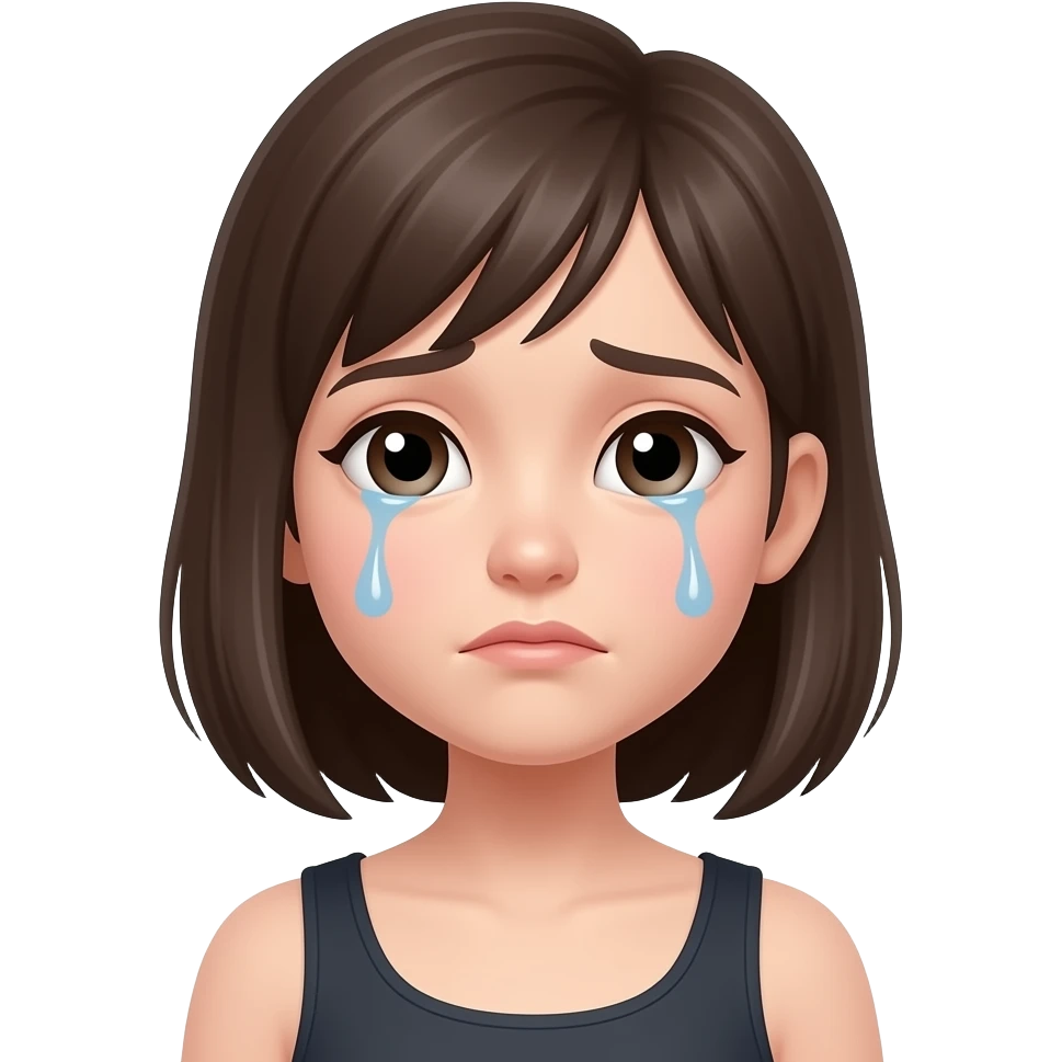 make a sad crying emoji of a girl emoji
