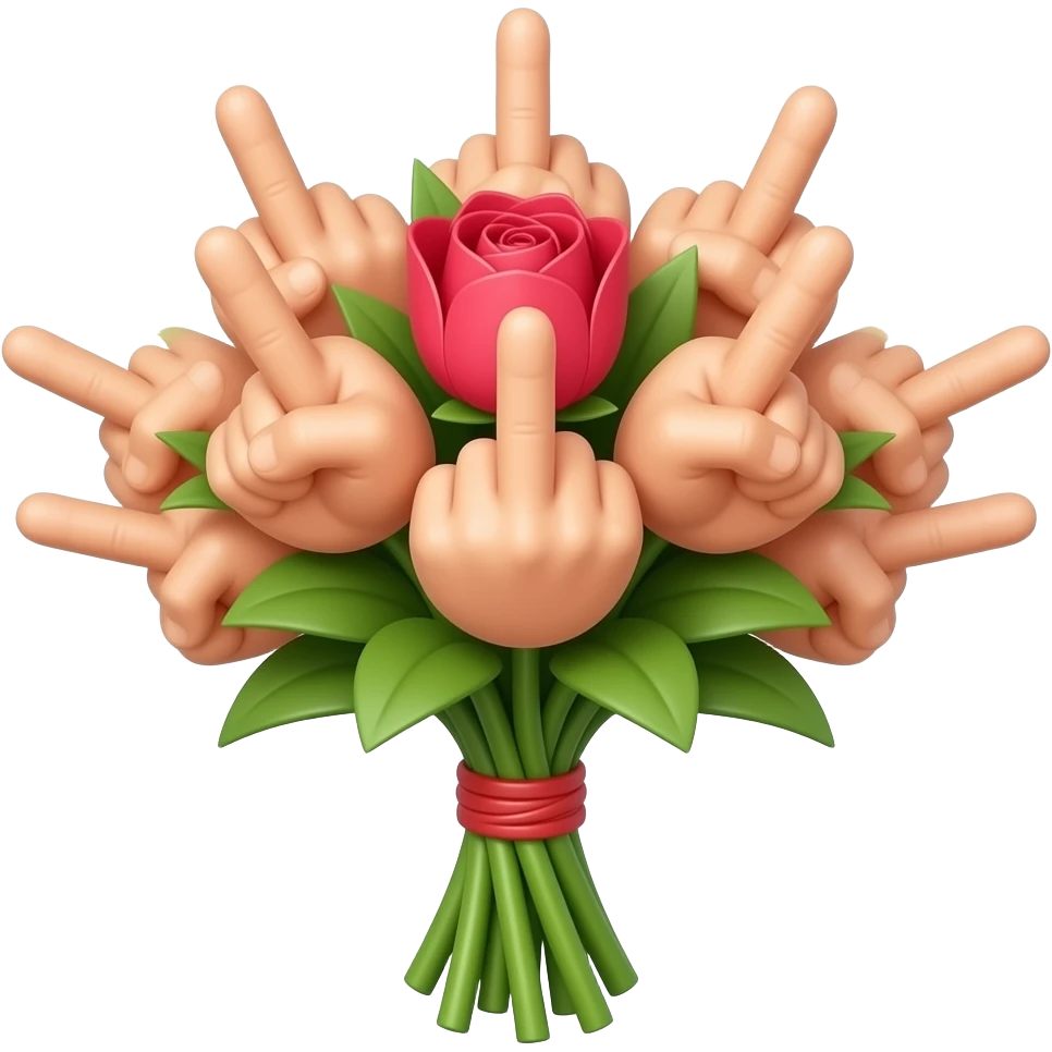 Bouquet of middle fingers emoji