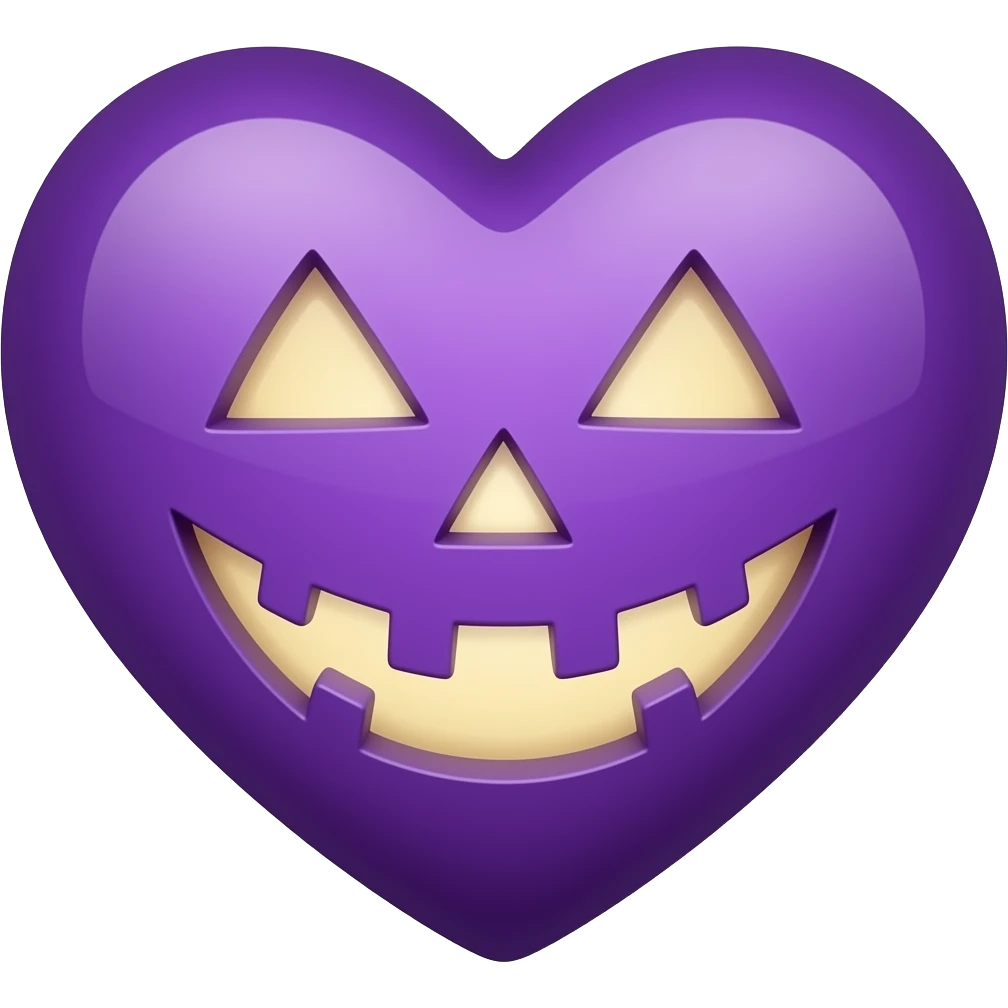 Halloween purple heart emoji