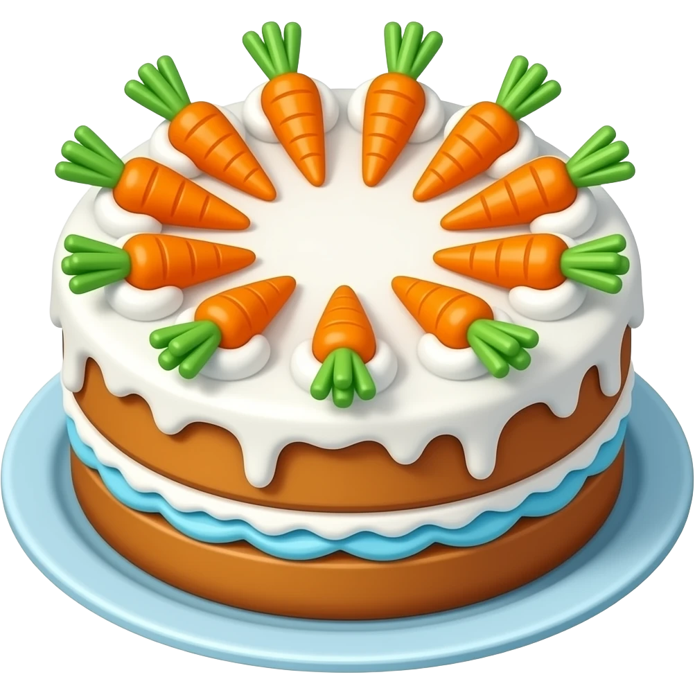 Easter cake w many colorful carrots emoji