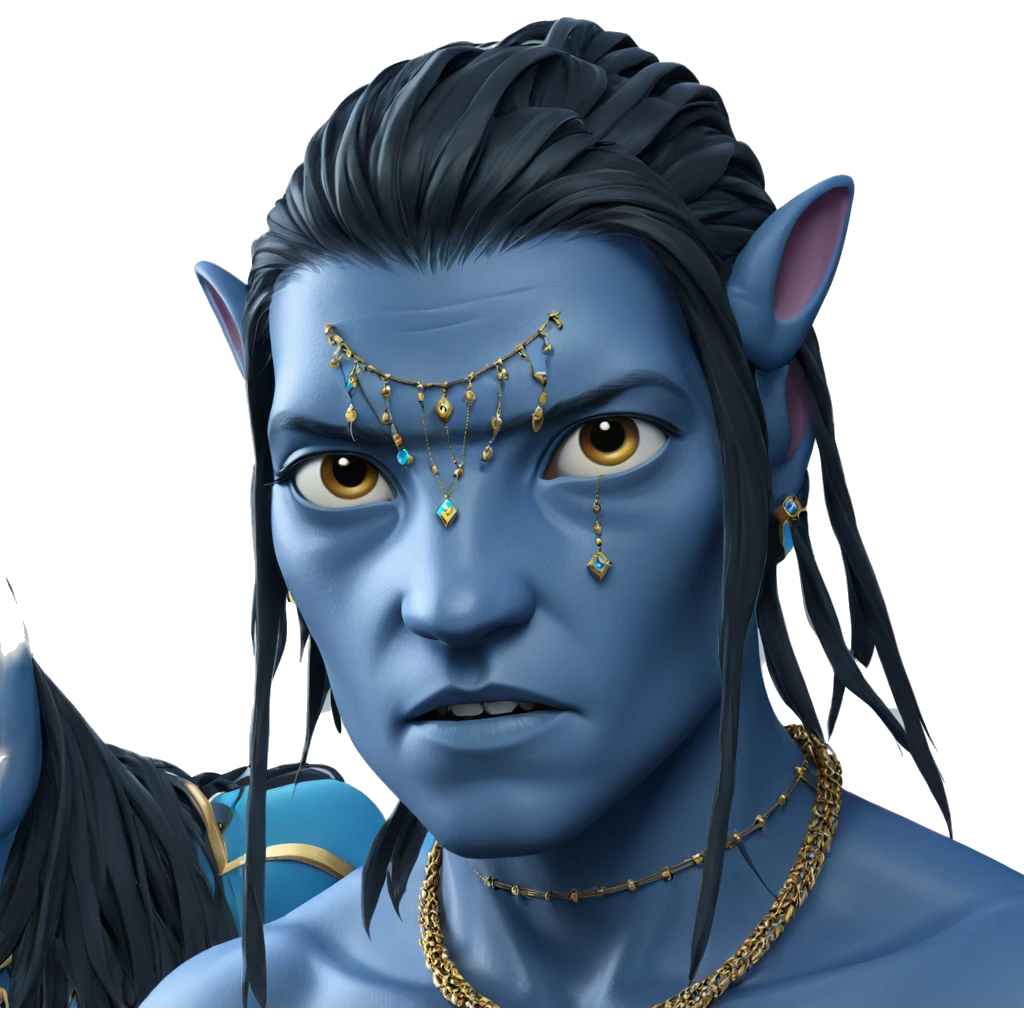 blue skinned boy with jewelry emoji