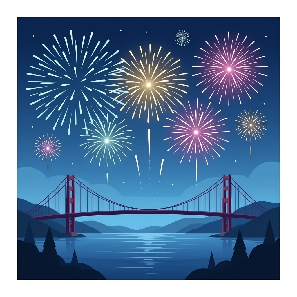 Fireworks over a bridge emoji
