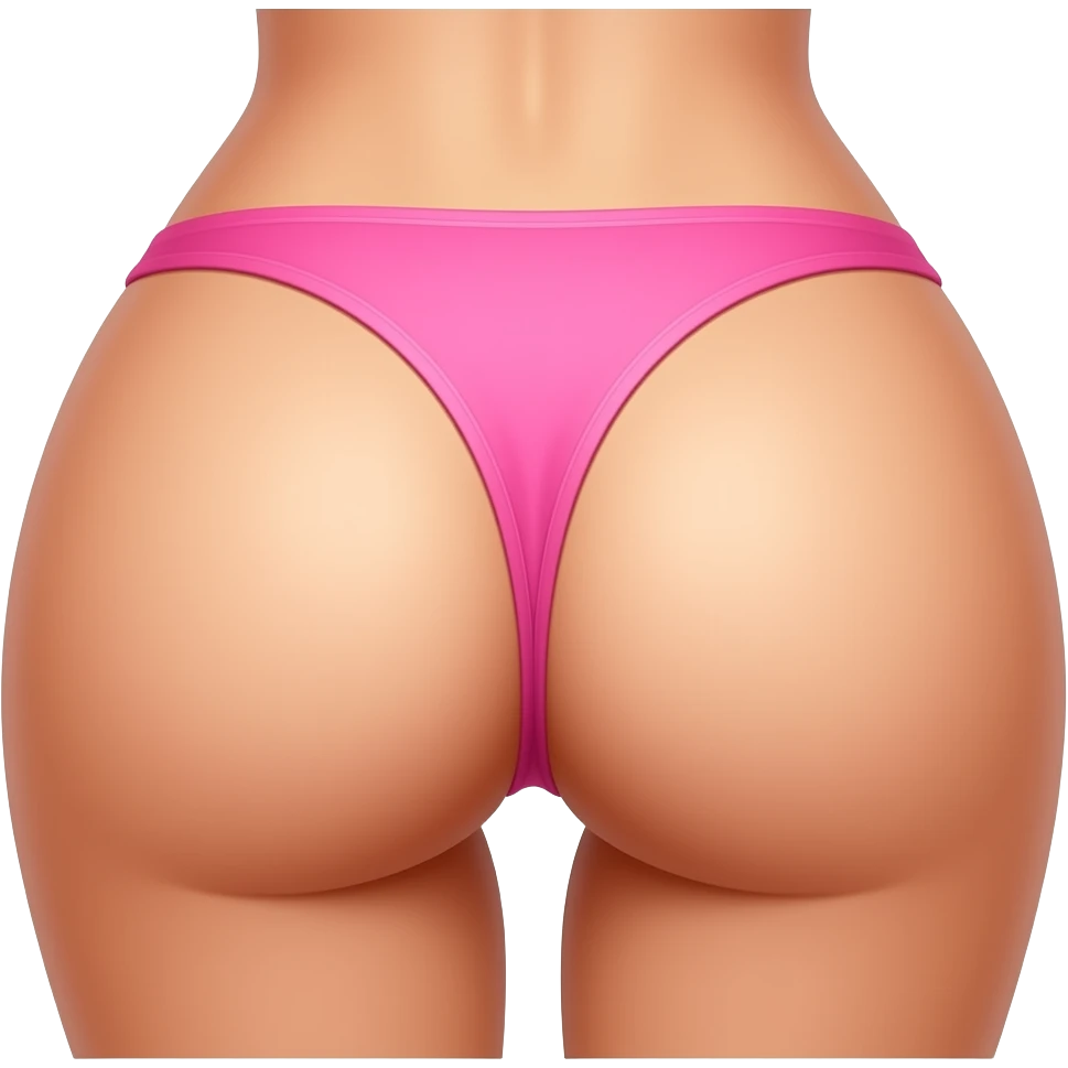 A butt in a pink thong emoji