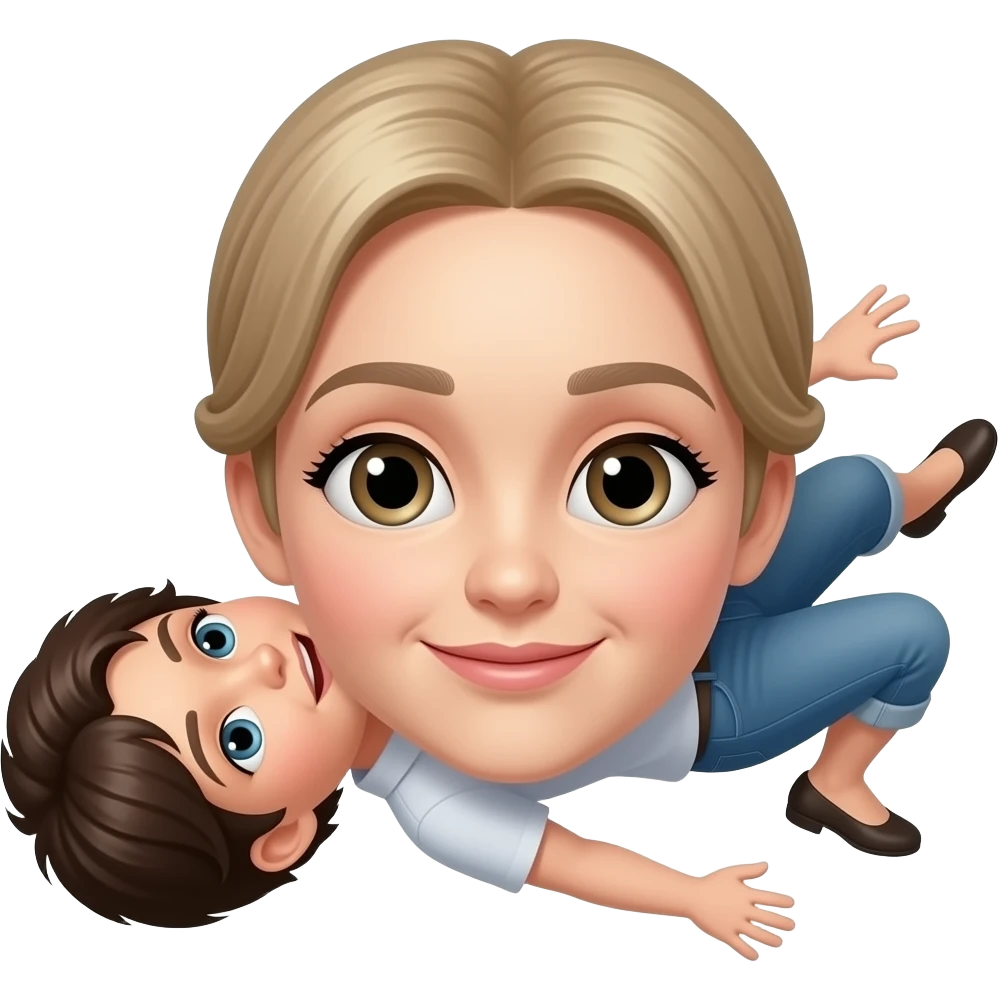 white woman falling emoji