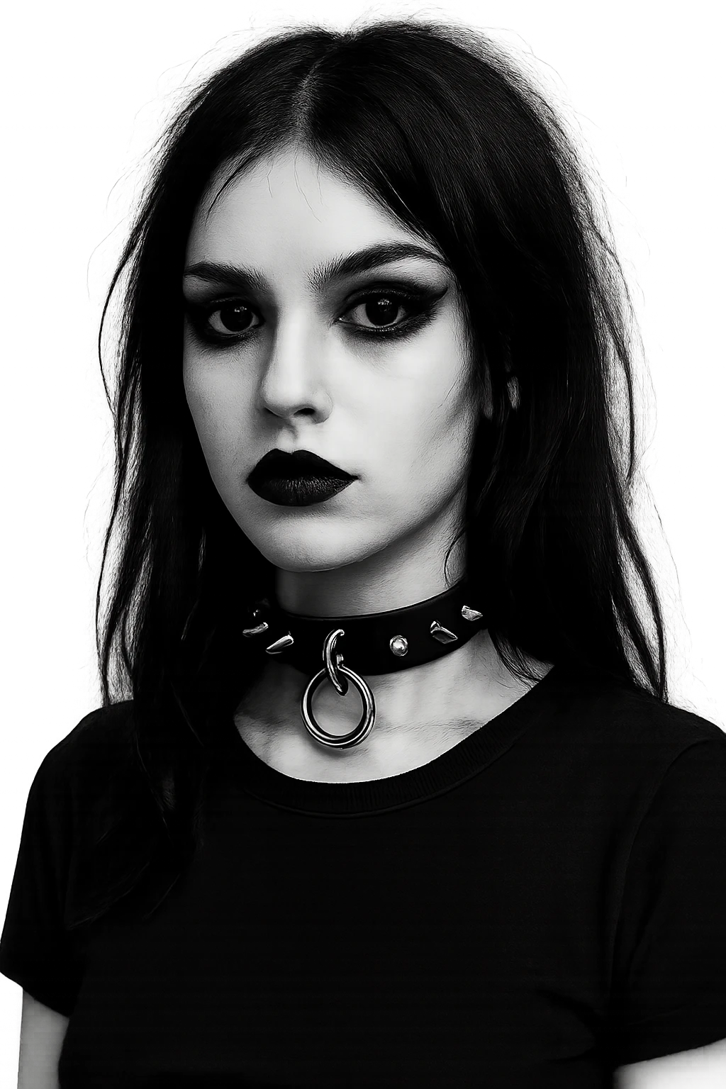 goth black white choker , remove background  emoji