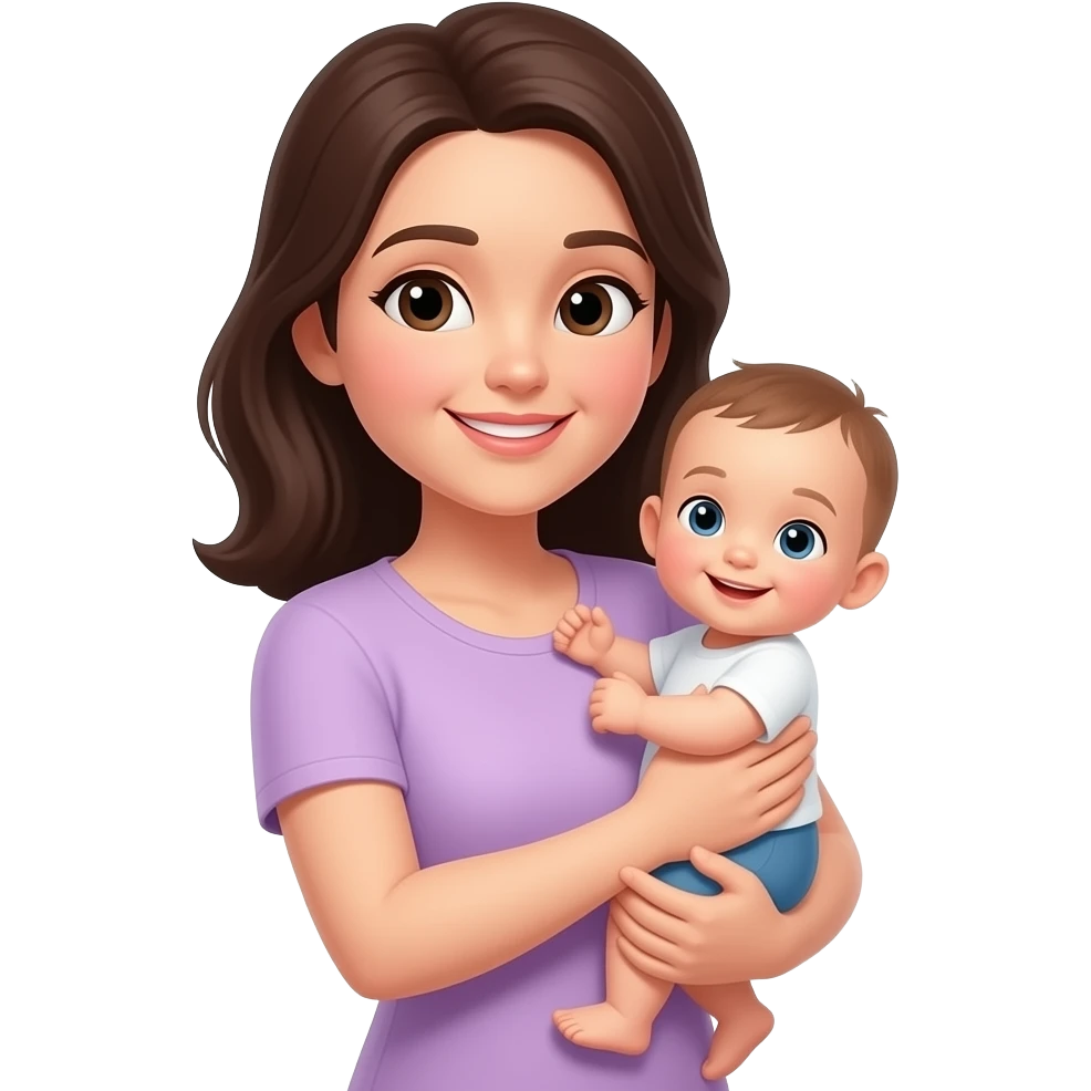 mom holding a baby on her hip emoji